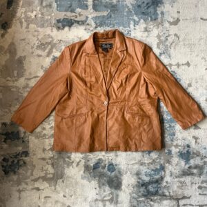 Vintage Brown Leather Blazer