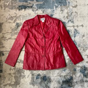 Vintage Red Leather Blazer